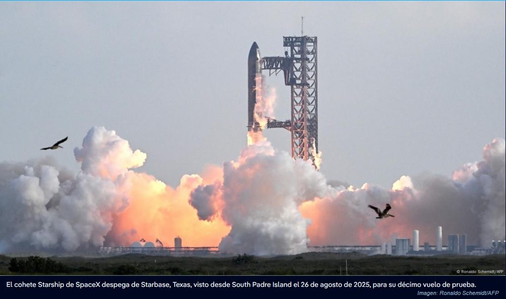 El megacohete Starship ameriza con éxito en el océano Índico